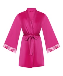 Kimono en satin Peonie - Rose