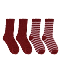 Lot de 2 Paires de Chaussettes Cosy - Rouge