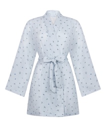 Robe courte en mousseline - Bleu, Bleu, coloris