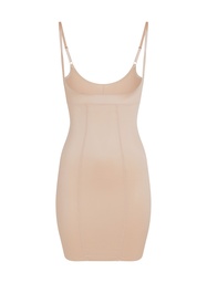Robe sculptante en dentelle scuba - Beige