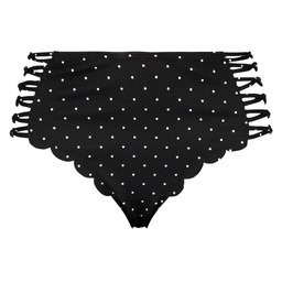 Scallop Goddess High Scalloped Brazilian Bikini Bottoms Doutzen - Black, Noir, coloris