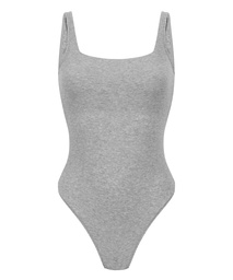 Body en coton côtelé - Gris, Gris, coloris