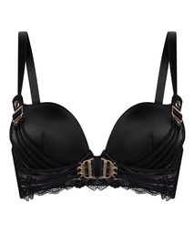 Soutien-gorge à armatures longline push-up préformé Avela - Noir