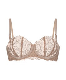 Soutien-gorge à armatures non-préformé longline Anya - Marron, Marron, coloris