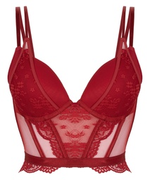 Soutien-gorge à armatures préformé push-up et longline Coco - Rouge, Rouge, coloris