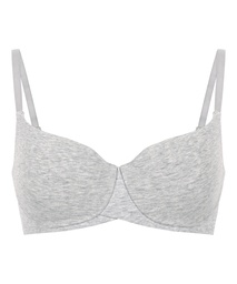 Soutien-gorge à armatures rembourré en coton - Gris, Gris, coloris