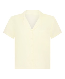 Veste à manches courtes en satin - Jaune, Jaune, coloris