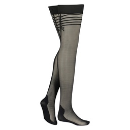 Bas 30 deniers Delicate Lines - Noir, Noir, coloris