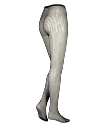 Collants Fishnet Rhinestone - Noir