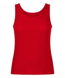Débardeur en jersey brossé côtelé - Rouge, Rouge, coloris