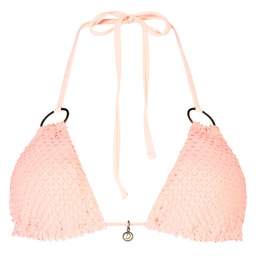 Doutzen Textured Skin Triangle Bikini Top - Pink