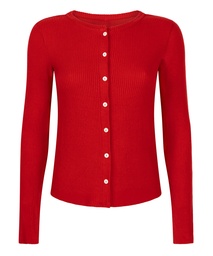 Gilet en Jersey Côtelé - Rouge
