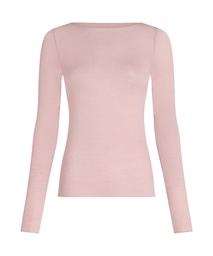 Haut avec cachemire à col bateau super soft - Rose