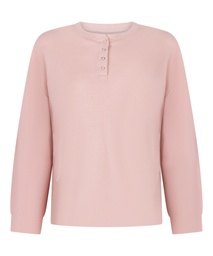 Haut gaufre Henley - Rose, Rose, coloris