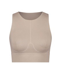 HKMX Soutien-gorge de sport sans couture - Beige, Beige, coloris
