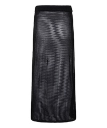 Jupe midi en crochet - Noir