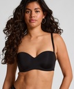 Soutien-gorge push-up sans bretelles à armatures préformé Smooth - Noir