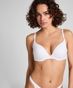 Soutien-gorge à armatures rembourré push-up en coton - Blanc