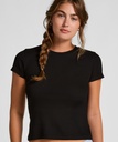 Haut de pyjama manches courtes rib crew neck - Noir