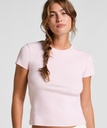 Haut de pyjama manches courtes rib crew neck - Rose