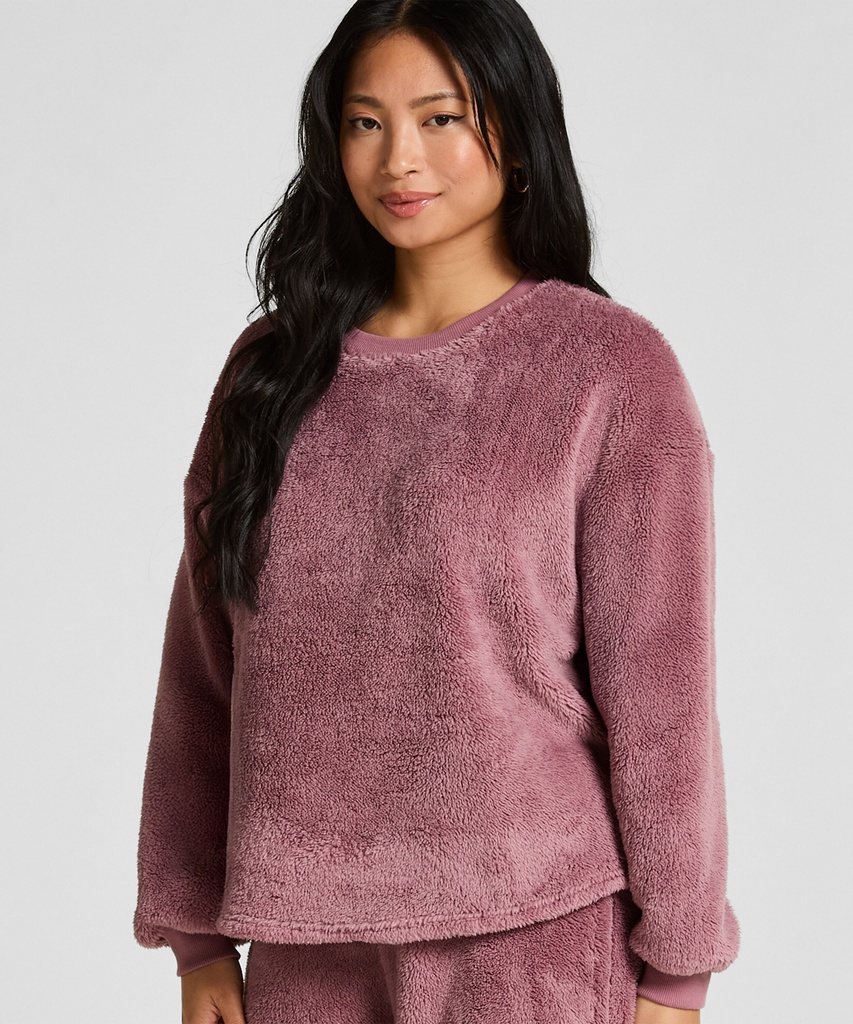 Top à manches longues Fluffy Fleece - Rose