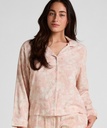 Veste de Pyjama en Lin à Fleurs - Rose