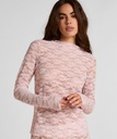 Top en dentelle intégrale - Rose