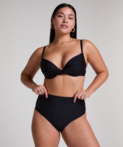 Bas de bikini taille haute Cheeky shaping Luna - Noir