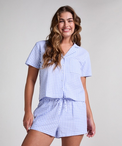 Short Seersucker - Bleu