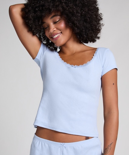 Top Pointelle - Bleu