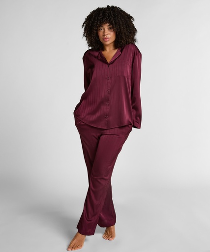 Pantalon à rayures en satin - Violet