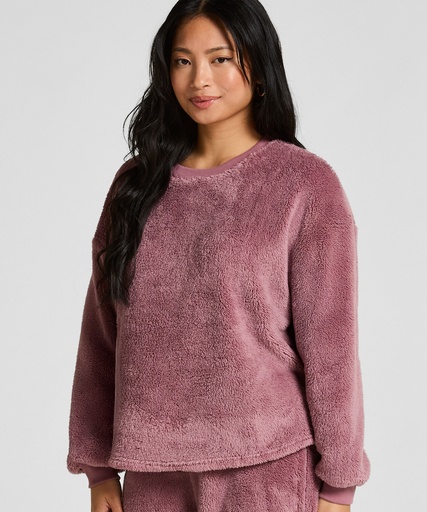 Top à manches longues Fluffy Fleece - Rose