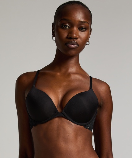 Soutien-gorge à armatures préformé push-up Angie - Noir