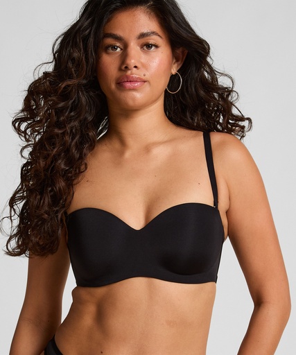 Soutien-gorge push-up sans bretelles à armatures préformé Smooth - Noir